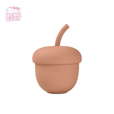 Acorn Shape Spill Proof Silicone Drinking Cup Reusable For Baby